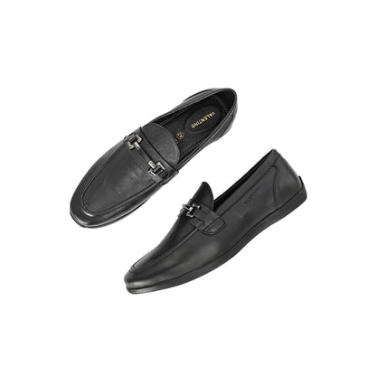 Valentino Mens Leather Casual Loafers - Black