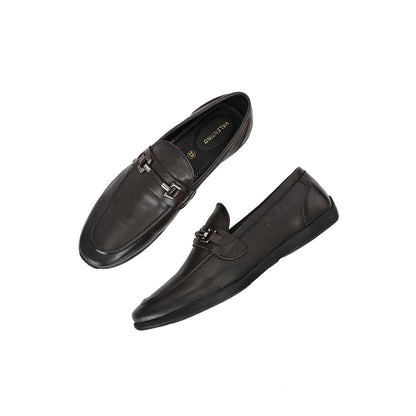 Valentino Mens Leather Casual Loafers - Brown