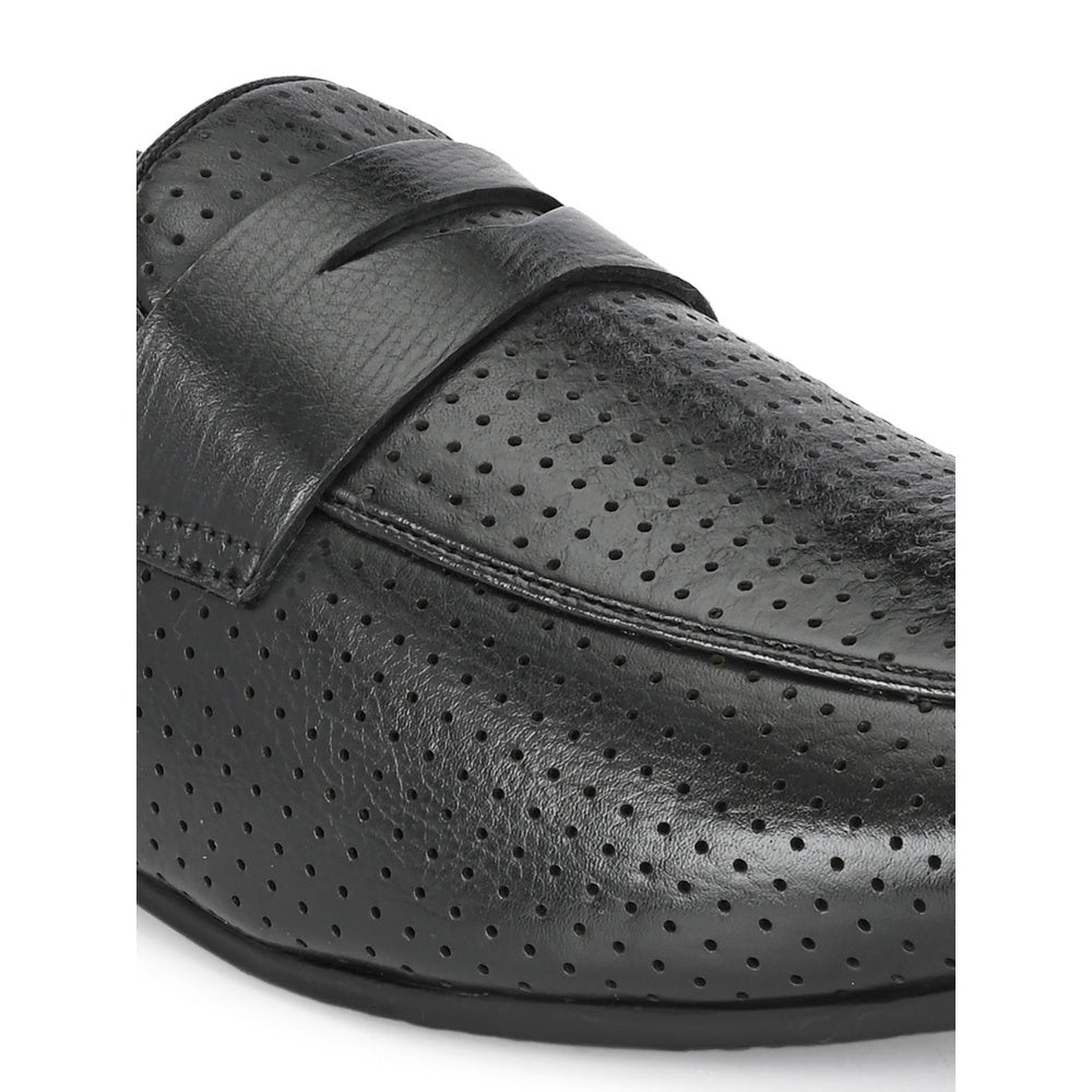 Valentino Mens Leather Casual Loafers - Black