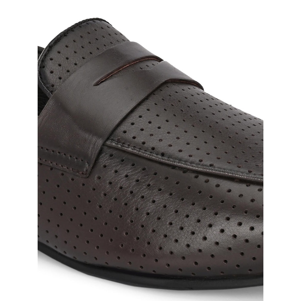 Valentino Mens Leather Casual Loafers - Brown