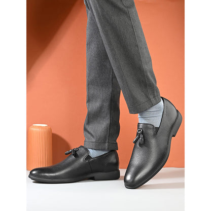 Valentino Mens Leather Formal Loafers - Black