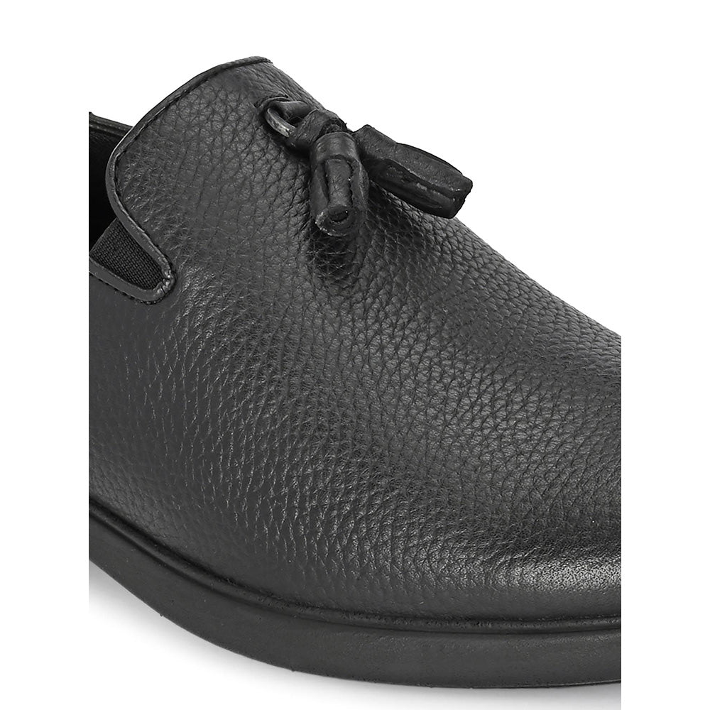 Valentino Mens Leather Formal Loafers - Black