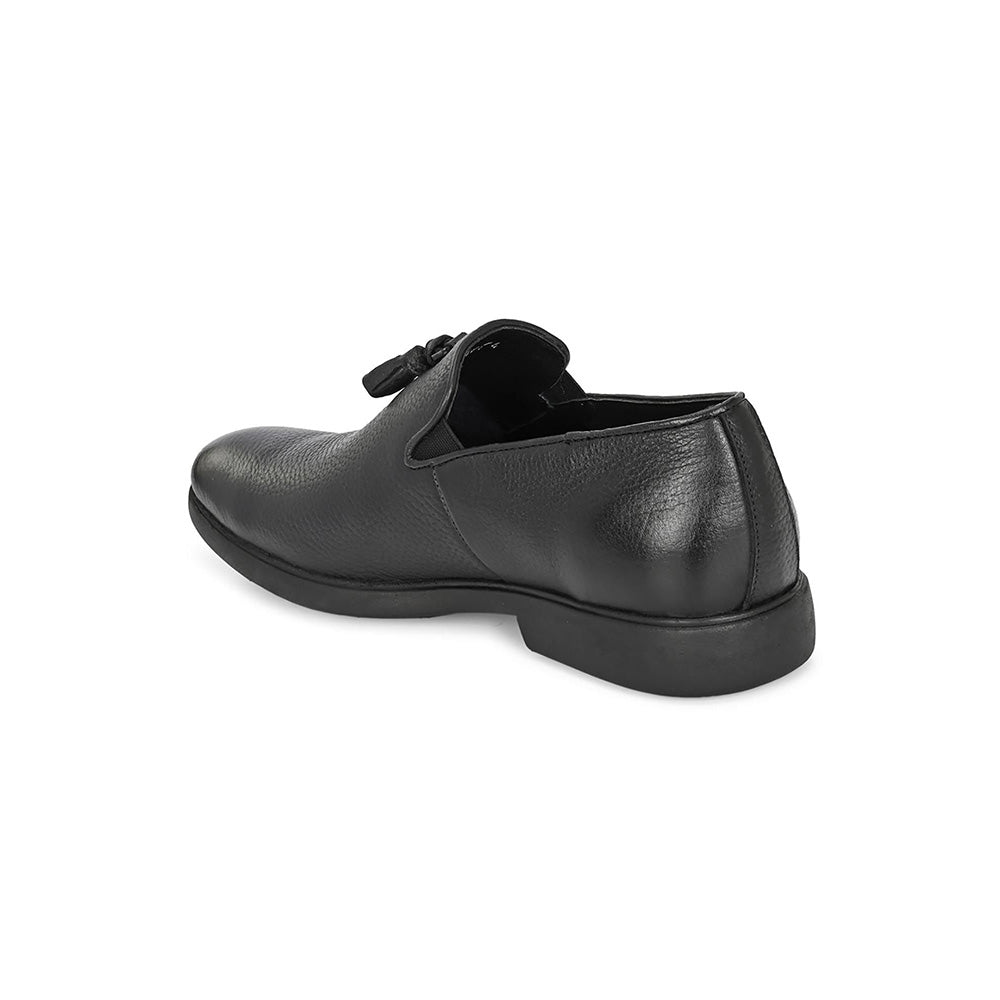 Valentino Mens Leather Formal Loafers - Black