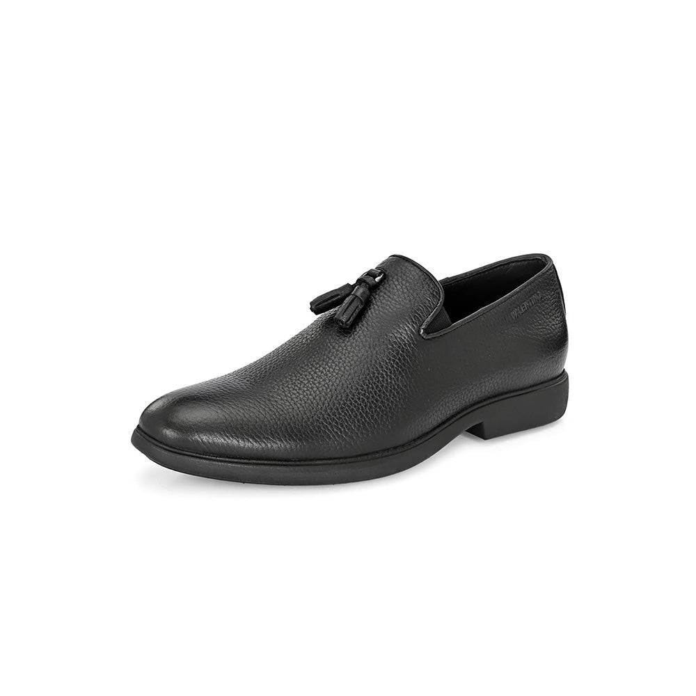 Valentino Mens Leather Formal Loafers - Black