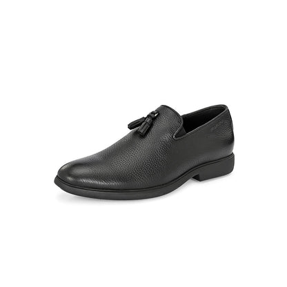 Valentino Mens Leather Formal Loafers - Black