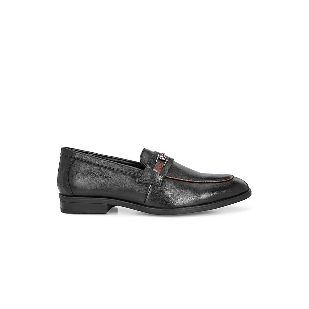 Valentino Mens Leather Casual Loafers - Black