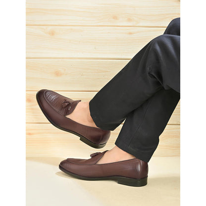 Valentino Mens Leather Casual Loafers - Brown