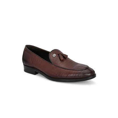 Valentino Mens Leather Casual Loafers - Brown