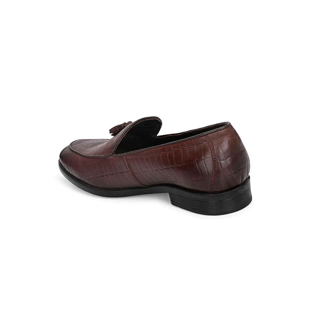 Valentino Mens Leather Casual Loafers - Brown