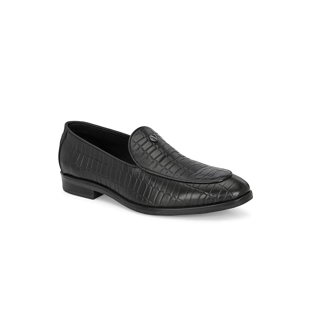 Valentino Mens Leather Casual Loafers - Black