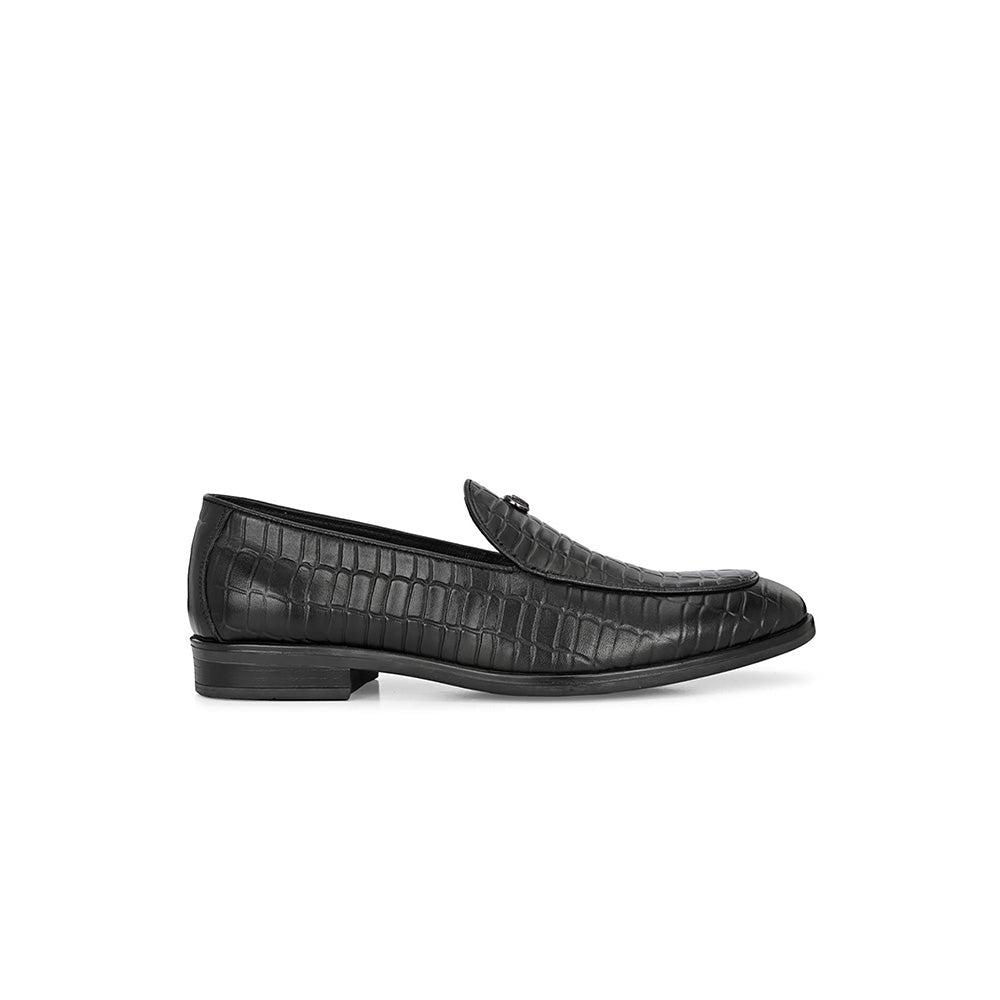 Valentino Mens Leather Casual Loafers - Black