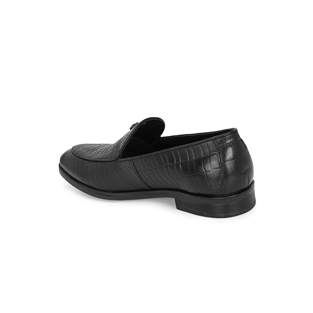 Valentino Mens Leather Casual Loafers - Black
