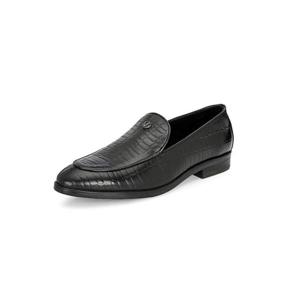 Valentino Mens Leather Casual Loafers - Black
