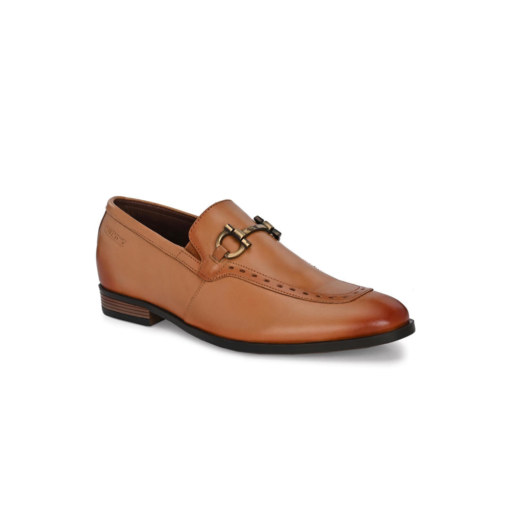 Valentino Mens Leather Casual Loafers - Tan