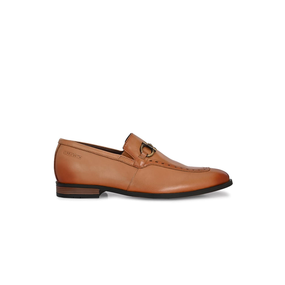 Valentino Mens Leather Casual Loafers - Tan