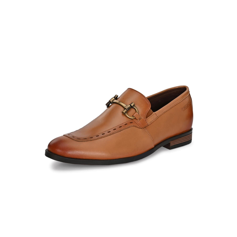 Valentino Mens Leather Casual Loafers - Tan