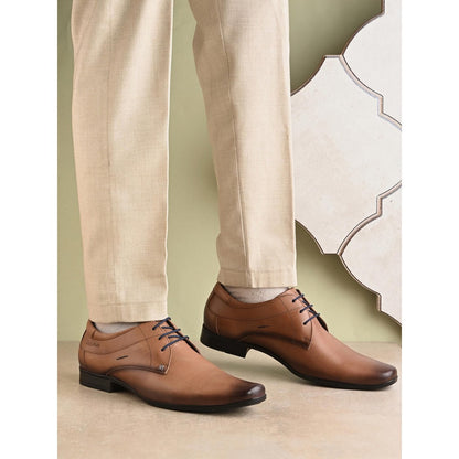 Valentino Mens Leather Formal Derbies - Brown