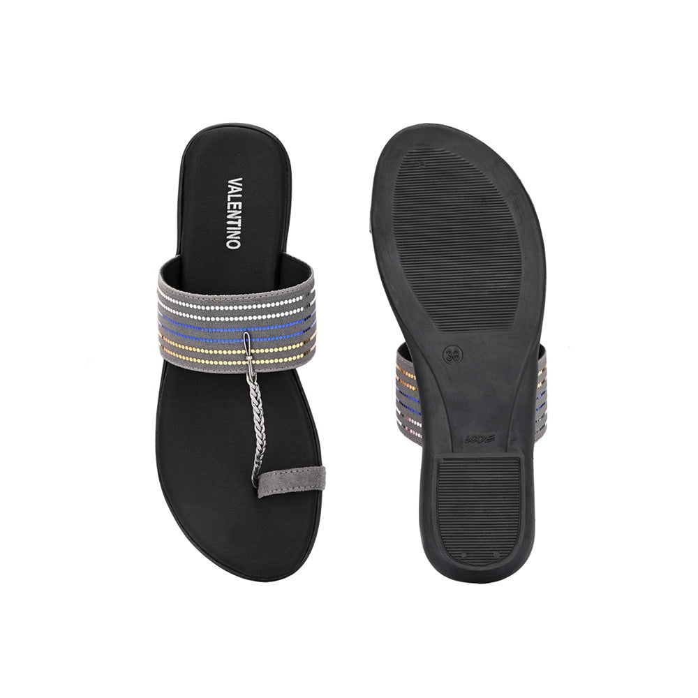 Valentino Women Grey Kolhapuris