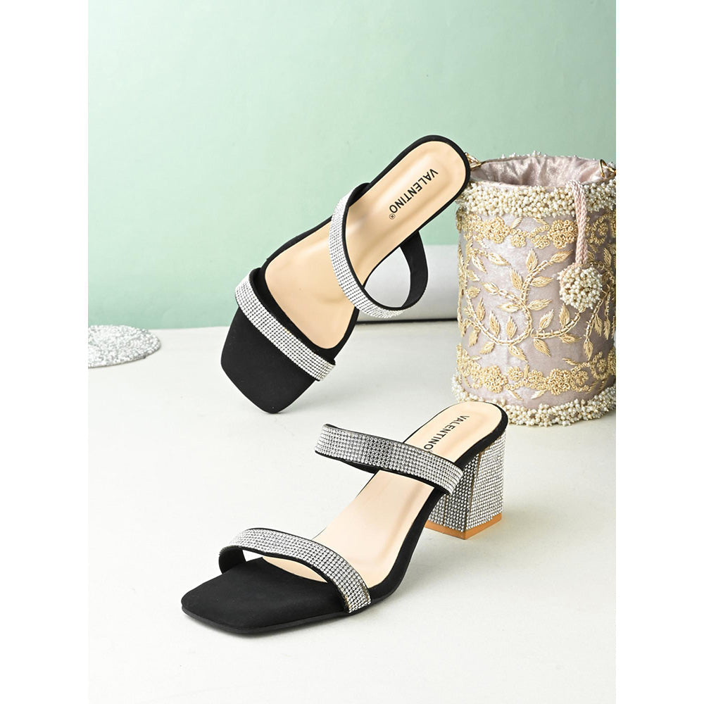 Valentino Women Premium Black Sandal Heels