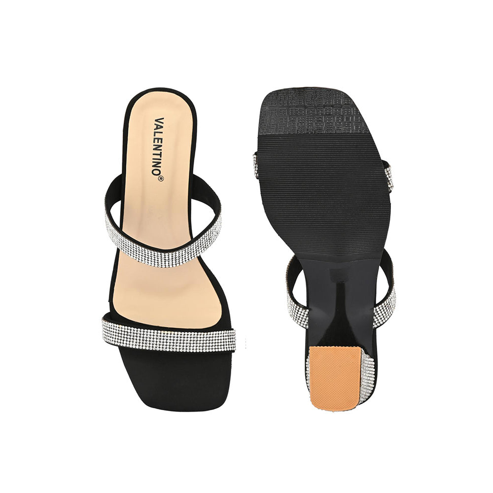 Valentino Women Premium Black Sandal Heels