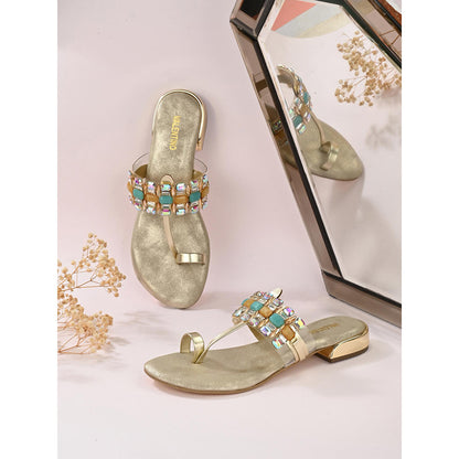 Valentino Women Premium Gold Sandal Heels