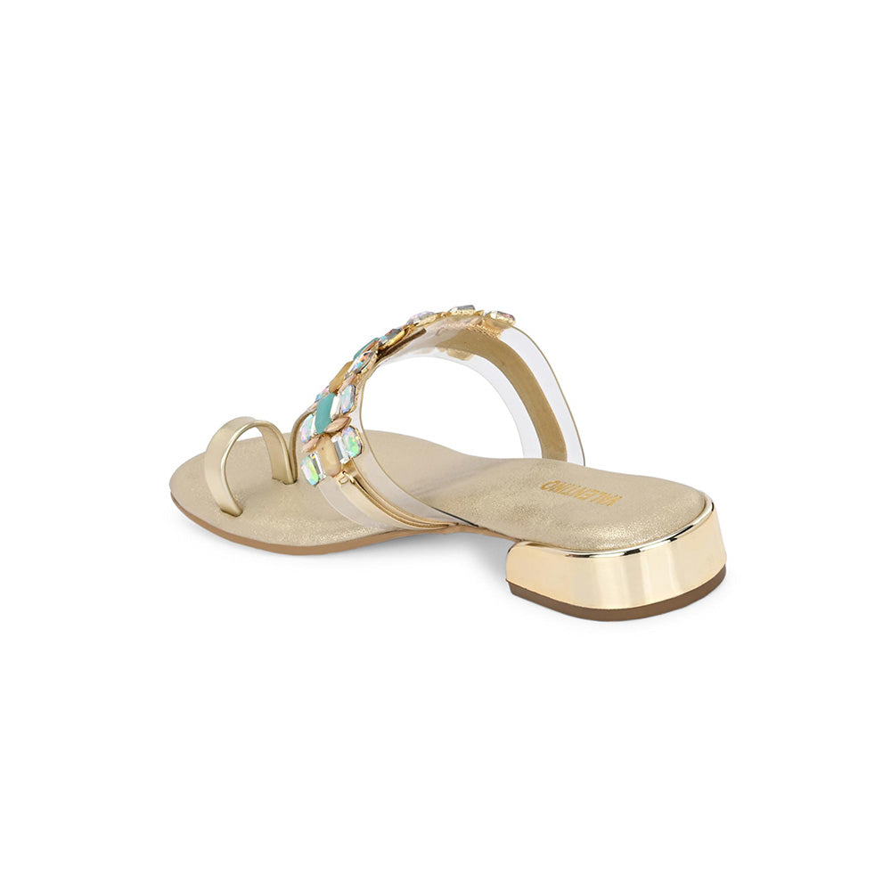 Valentino Women Premium Gold Sandal Heels
