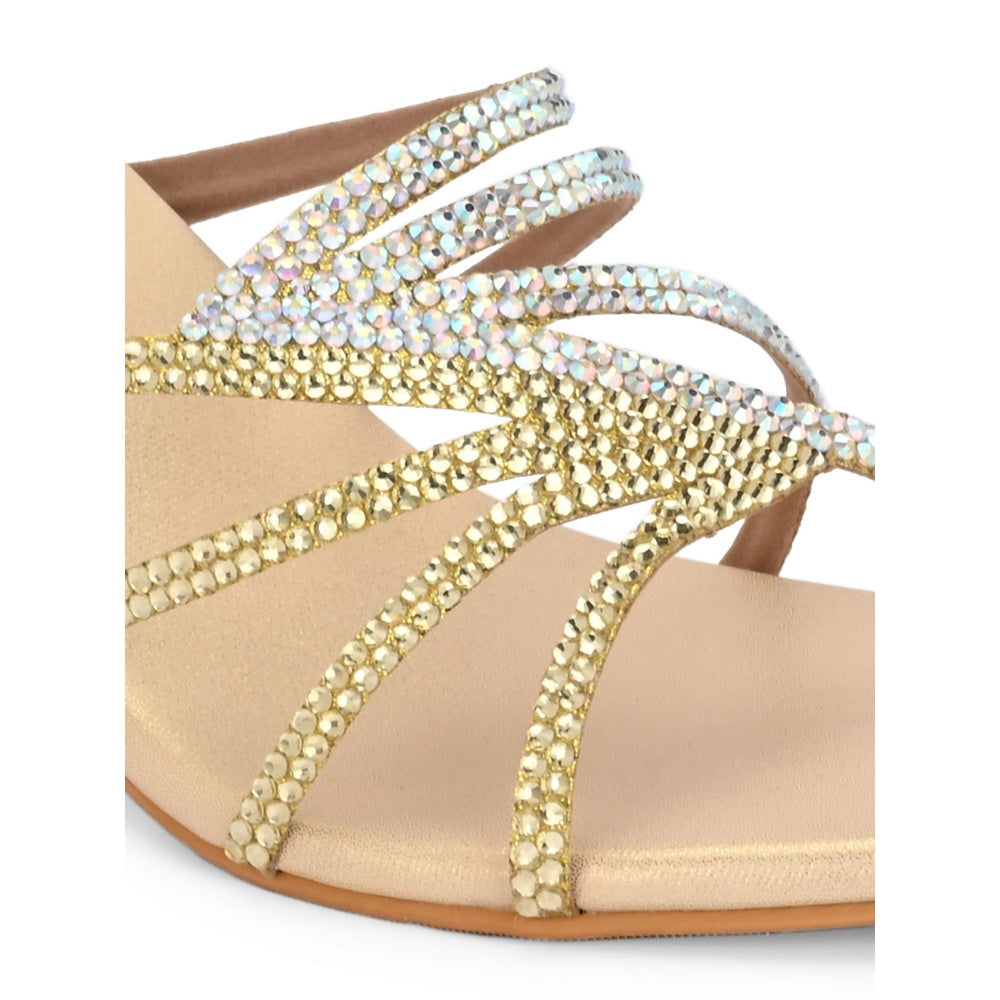 Valentino Women Premium Gold Sandal Heels
