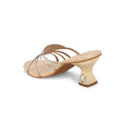 Valentino Women Premium Gold Sandal Heels