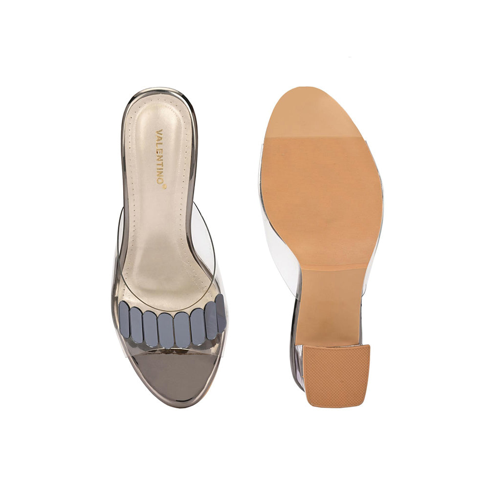 Valentino Women Premium Silver Sandal Heels