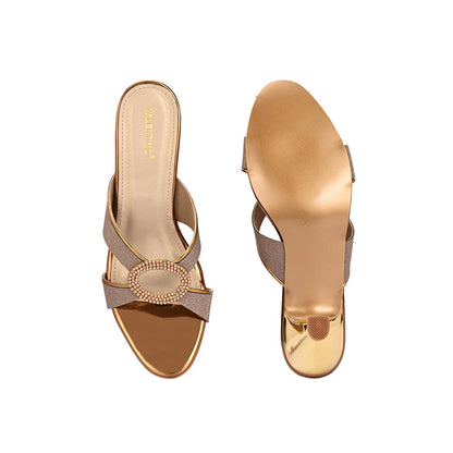 Valentino Women Premium Bronze Sandal Heels