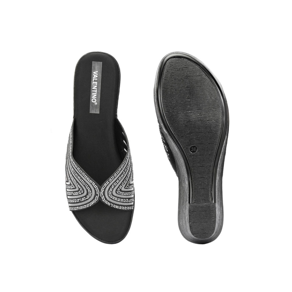 Valentino Women Premium Black Wedges