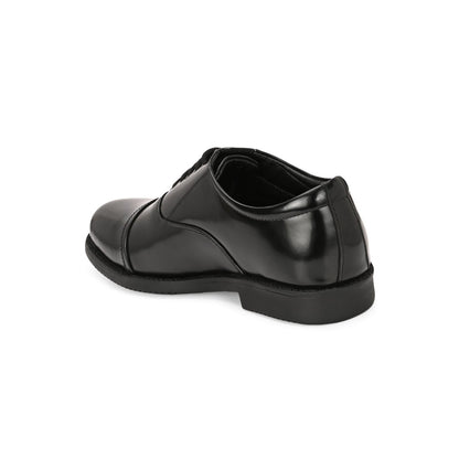 Valentino Men Premium Leather Black Oxford Police Shoes