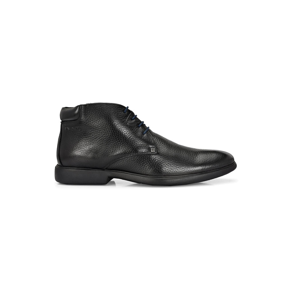 Valentino Men Premium Leather Black Lace-Up Formal Derby Shoes