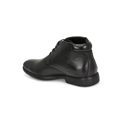 Valentino Men Premium Leather Black Lace-Up Formal Derby Shoes