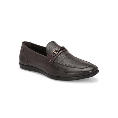 Valentino Men Premium Leather Brown Slip-On Formal Loafer Shoes