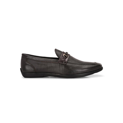 Valentino Men Premium Leather Brown Slip-On Formal Loafer Shoes