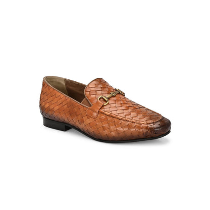 Valentino Genuine Leather Woven Slip-On Loafers for Men with Nulite Sole