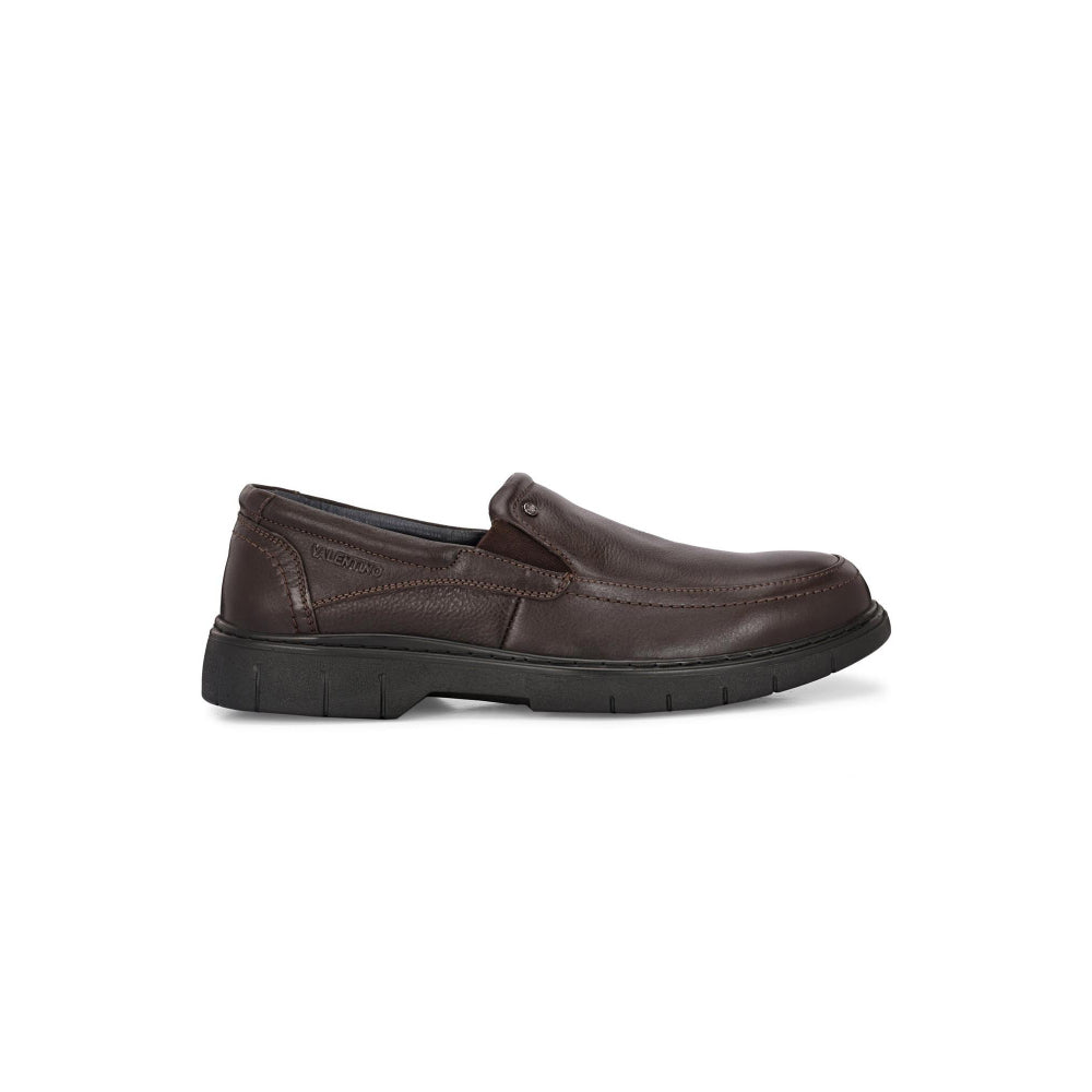 Valentino Men Premium Leather Brown Formal Slip-On Loafer Shoes