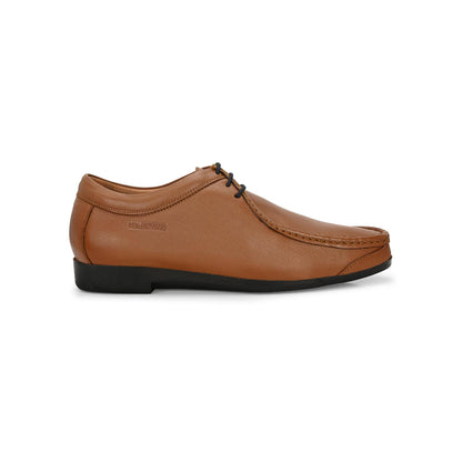 Valentino Men Premium Leather Cognac Casual Derby Shoes