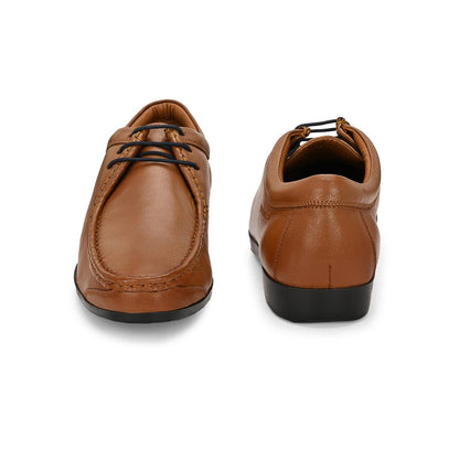 Valentino Men Premium Leather Cognac Casual Derby Shoes