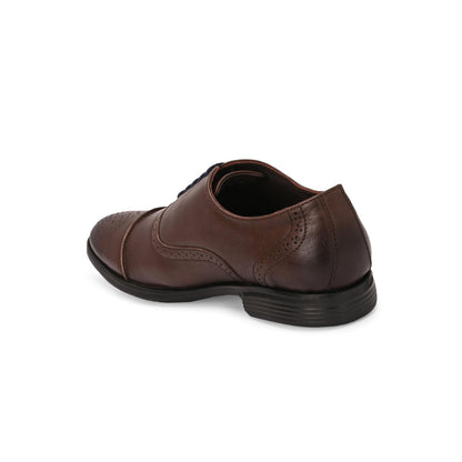 Valentino Men Premium Leather Brown Lace-Up Formal Derby Shoes
