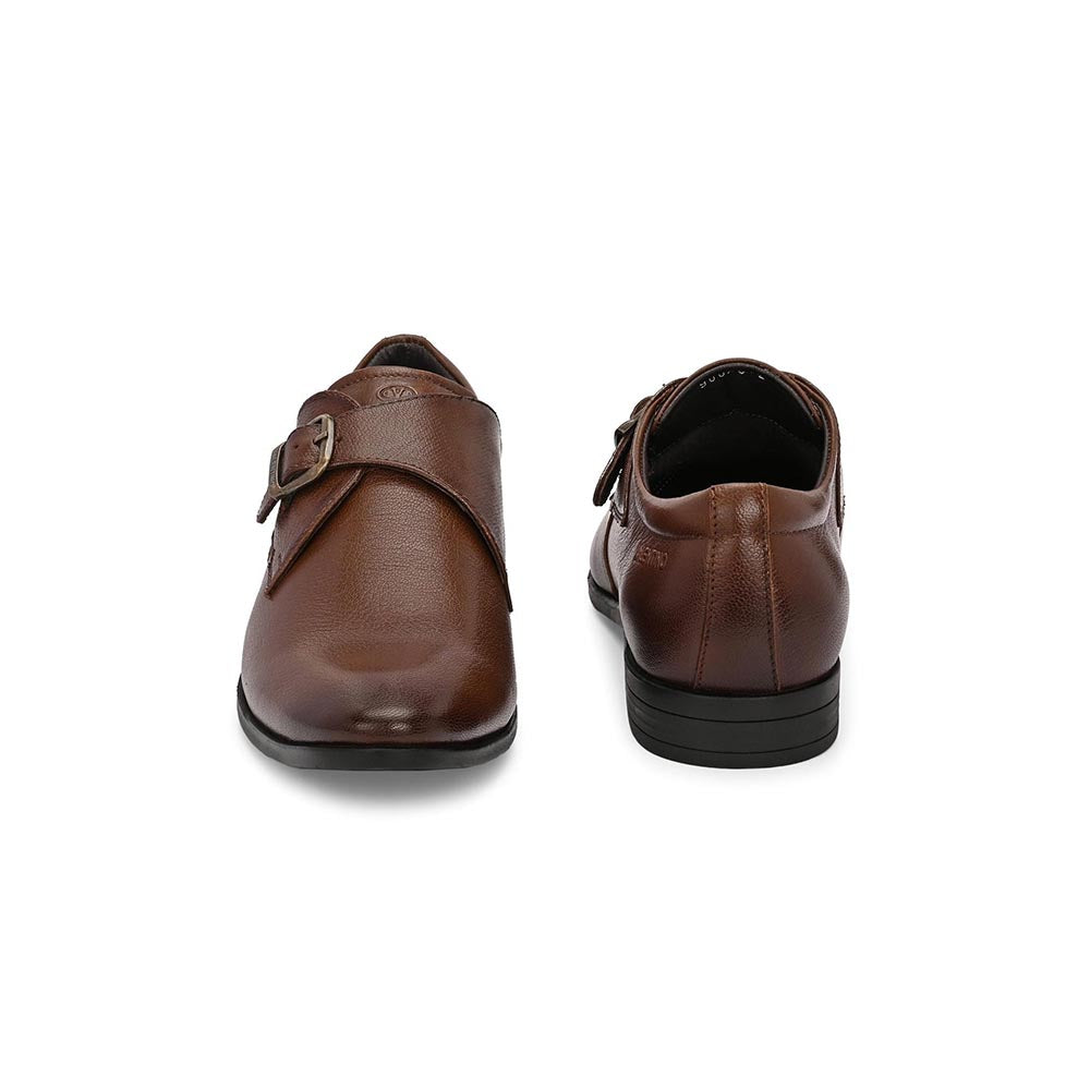 Valentino Men Premium Leather Single Monk Strap Slip-On Formal Shoes