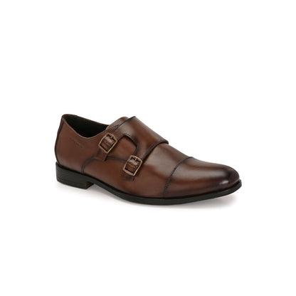 Valentino Men Premium Leather Double Strap Formal Monk Shoes