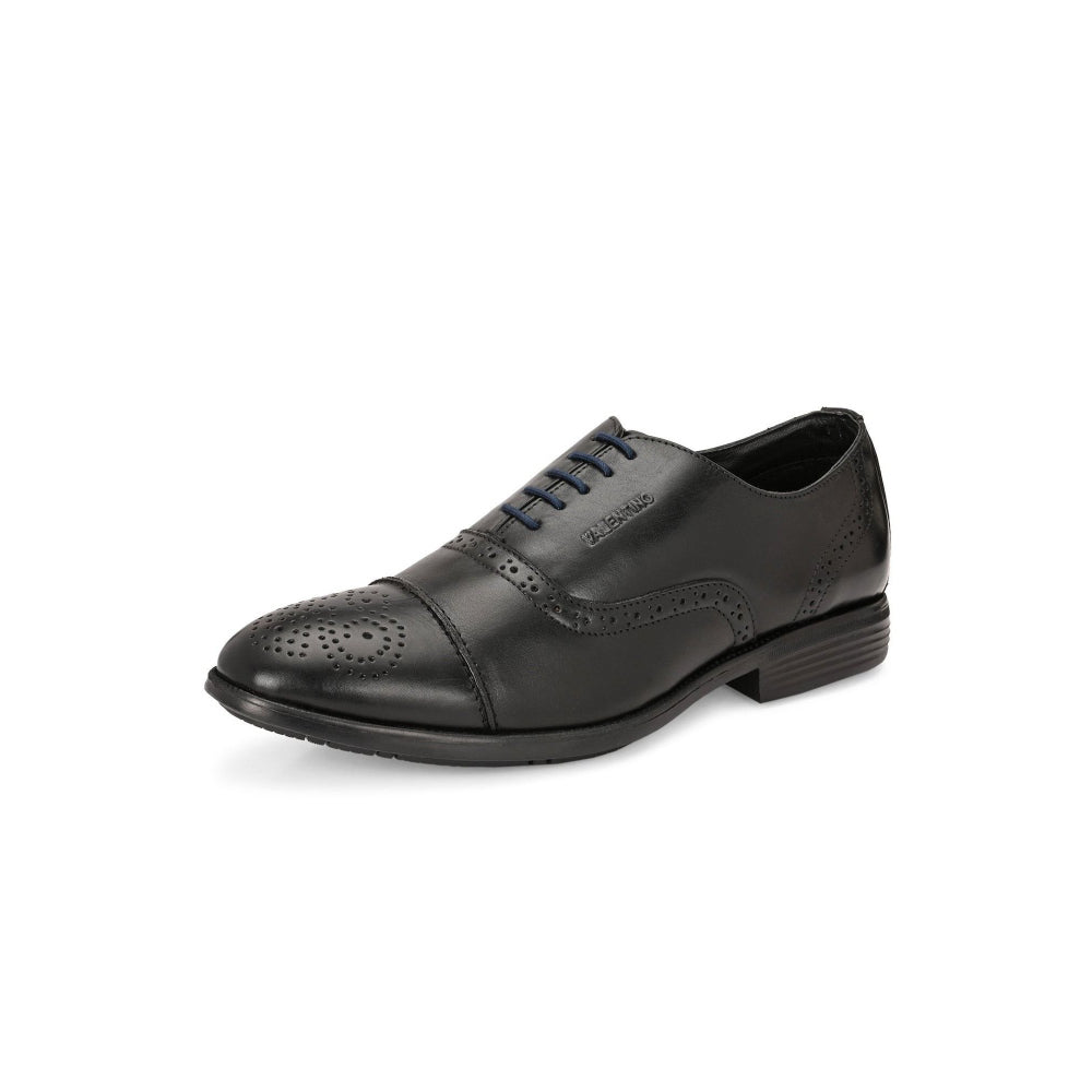 Valentino Men Premium Leather Lace-Up Formal Brogue Shoes