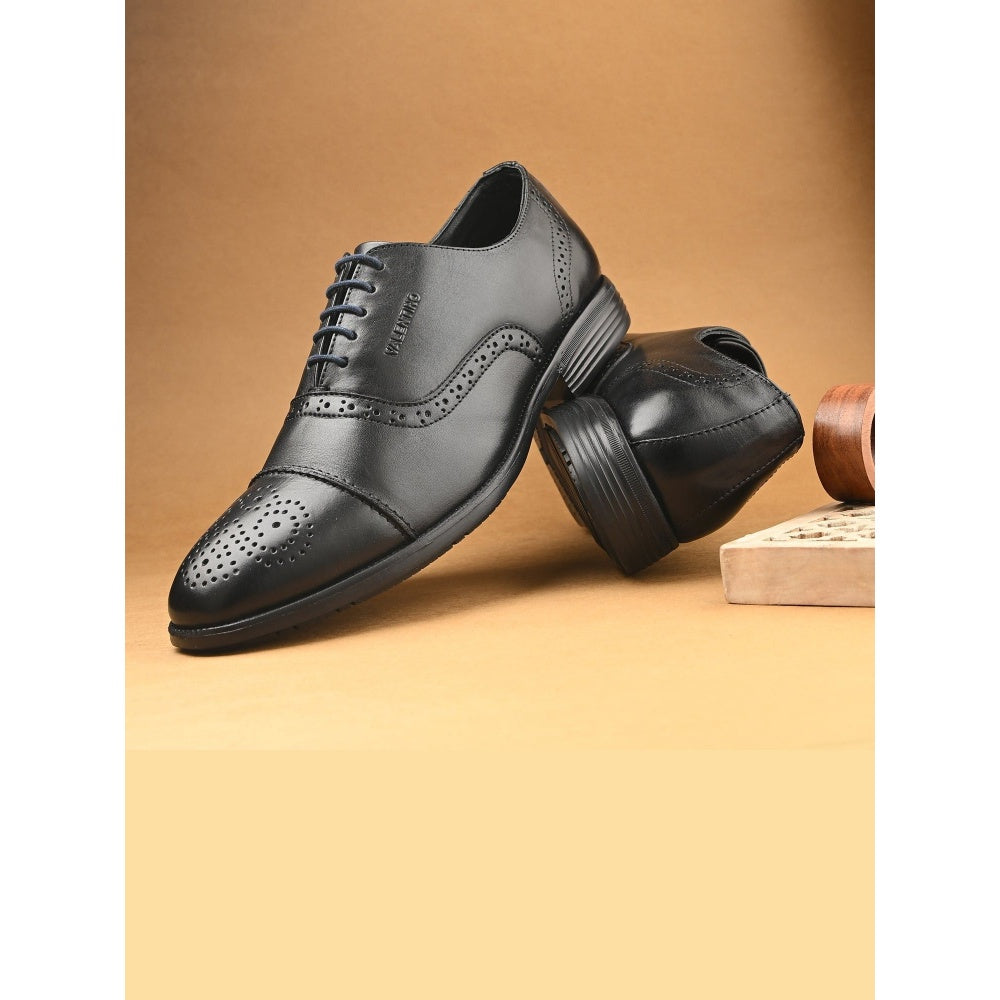 Valentino Men Premium Leather Lace-Up Formal Brogue Shoes