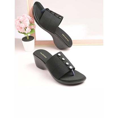 Valentino Women Black wedge Slide Sandals