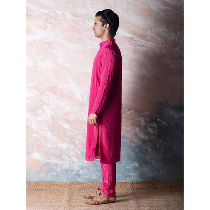 Vama Asher Cerise Pink Printed Kurta with Pant (Set of 2)