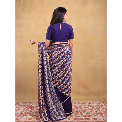 Vama Asher Blue Embroidered Stitched Blouse