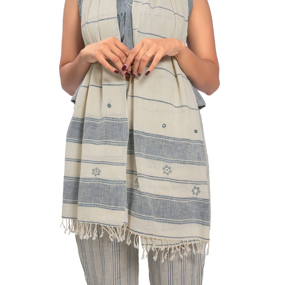 Vana Ethnics Sustainable Off White Stole