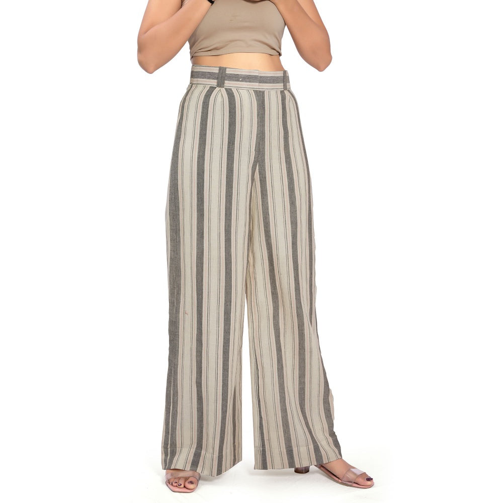 Vana Ethnics Sustainable Grey Striped Pant